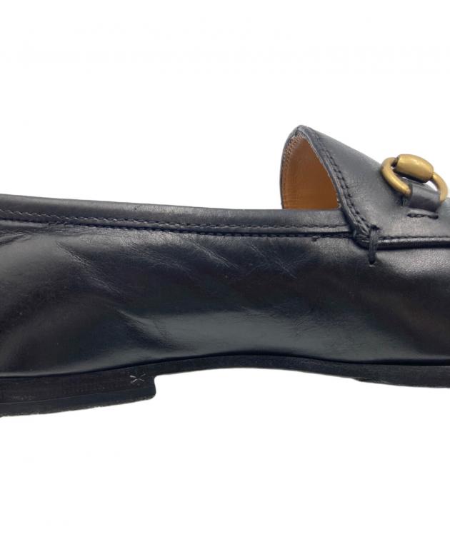 【美品】GUCCIグッチ ヨルダーン36ホースビットローファー レディース 黒 中古・古着通販】GUCCI (グッチ) ヨルダーン ホースビットローファー