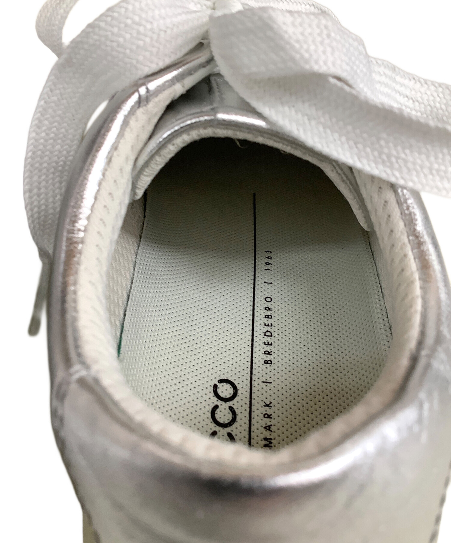 ECCO エコー　シルバー 厚底スニーカー　レザー　本革 中古・古着通販】ECCO (エコー) レザースニーカー シルバー サイズ:38