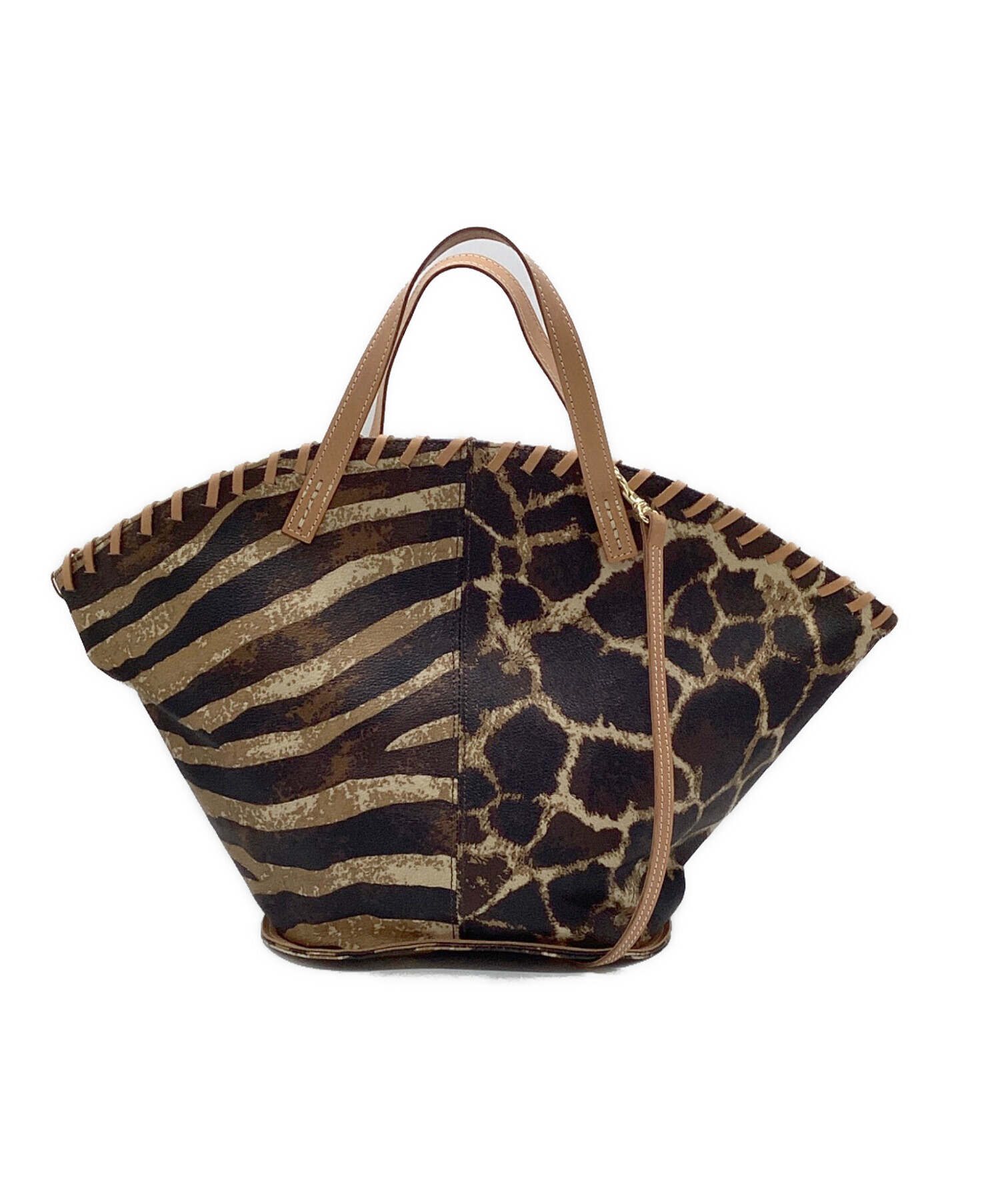 manipuri マニプリ バッグ（その他） レディース 【古着】【中古】 中古・古着通販】manipuri (マニプリ) PVC扇形バッグ ベージュ