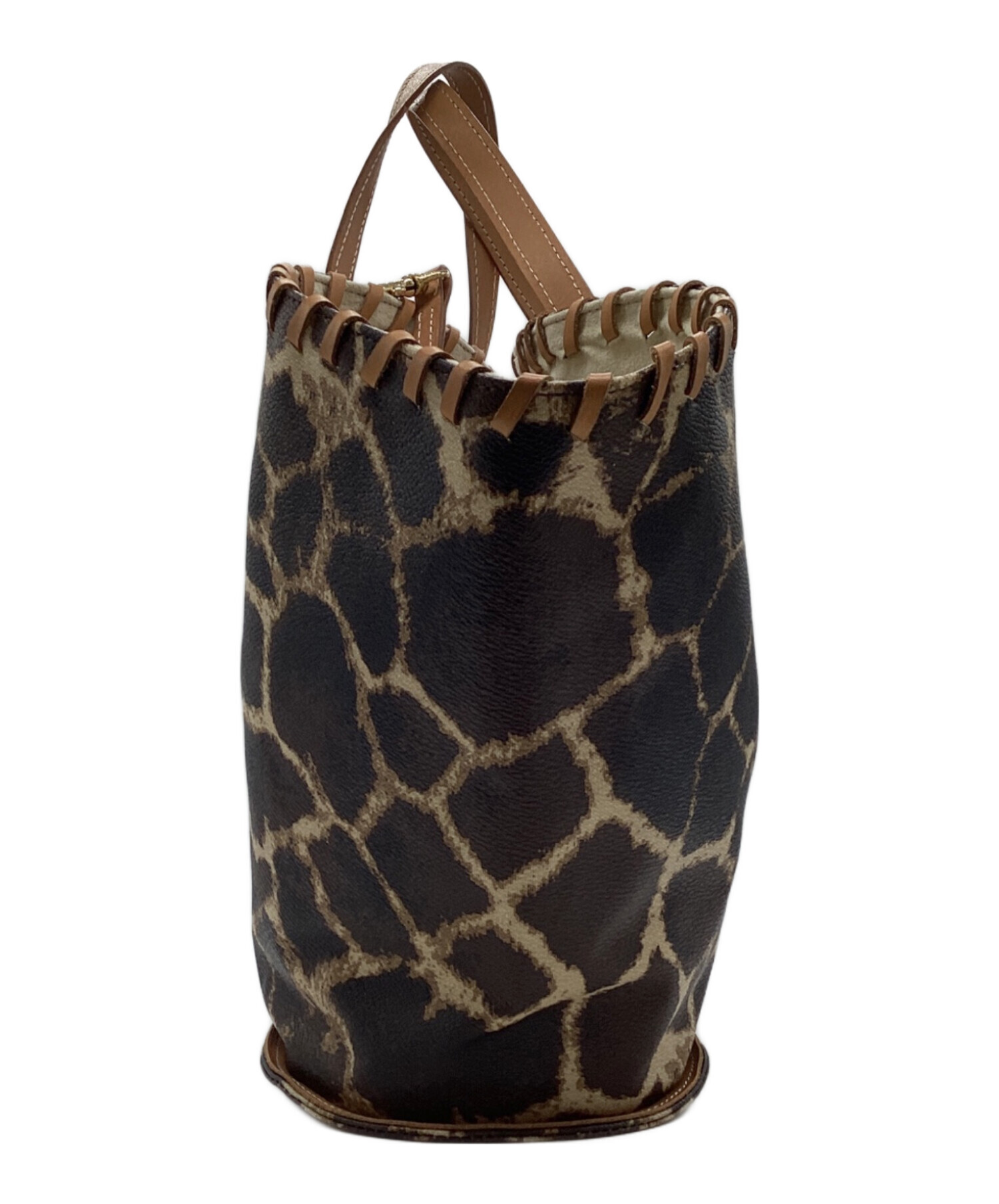 中古・古着通販】manipuri (マニプリ) PVC扇形バッグ ベージュ