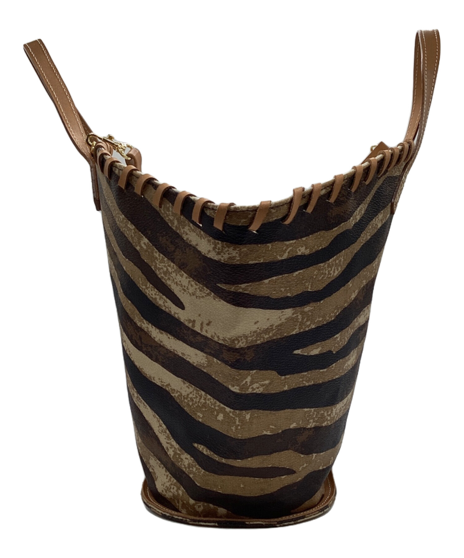 中古・古着通販】manipuri (マニプリ) PVC扇形バッグ ベージュ