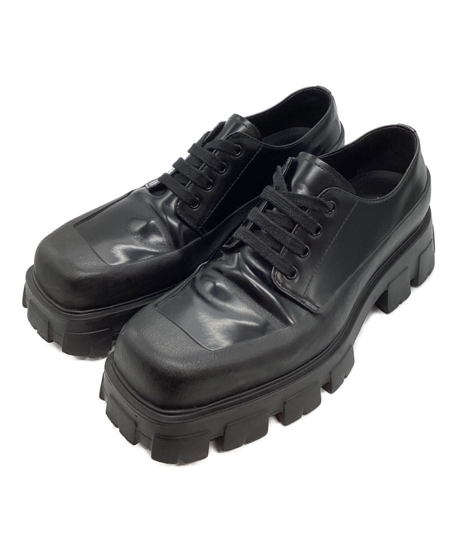 中古・古着通販】PRADA (プラダ) モノリスダービーシューズ ブラック