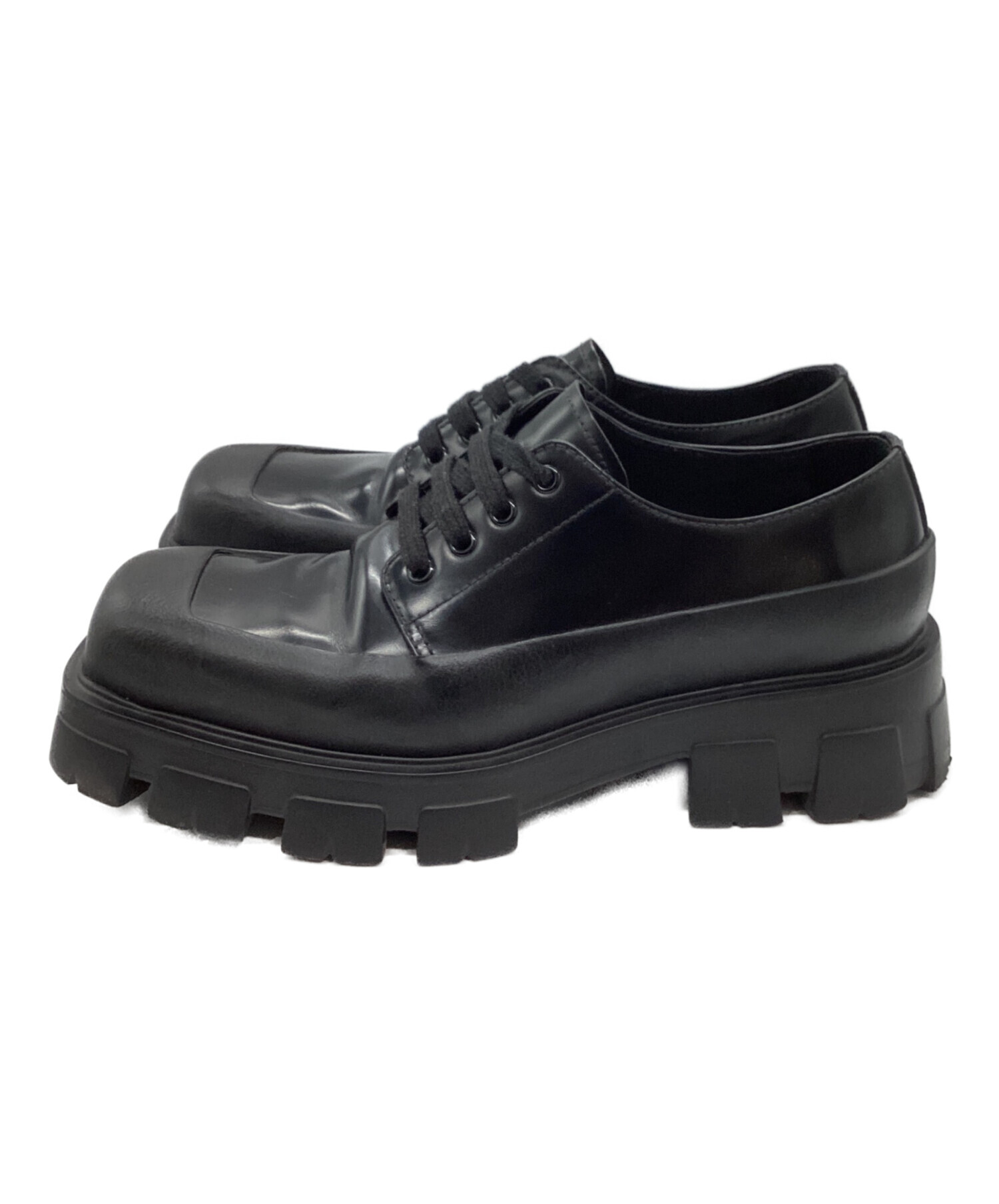 中古・古着通販】PRADA (プラダ) モノリスダービーシューズ ブラック