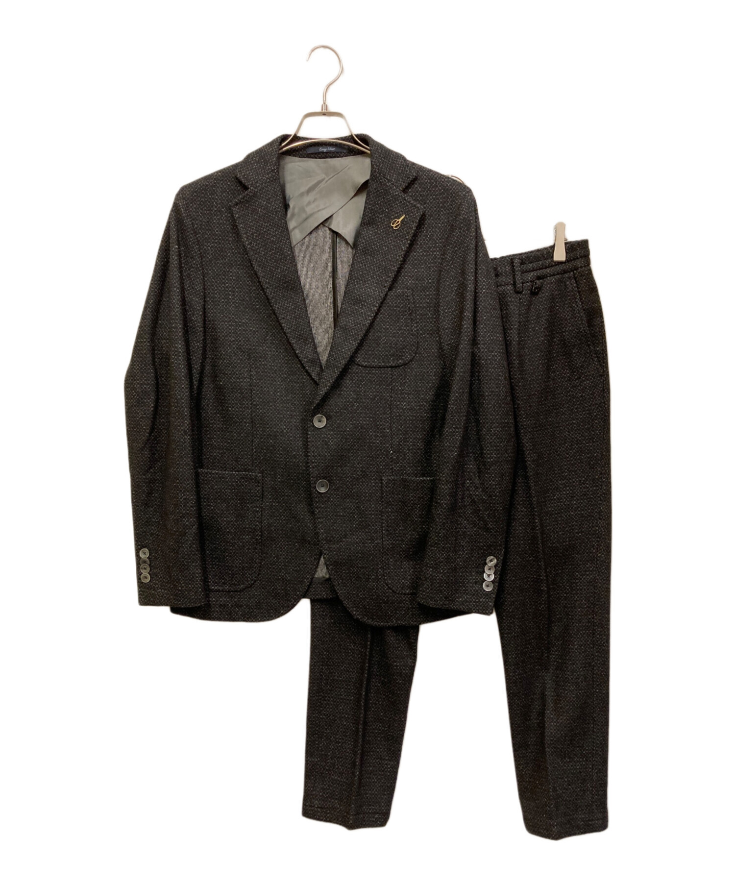 PAOLONI パオローニ カシミヤ100% テーラードジャケット 紺 50 中古・古着通販】PAOLONI (パオローニ) スーツ ブラック サイズ:SIZE