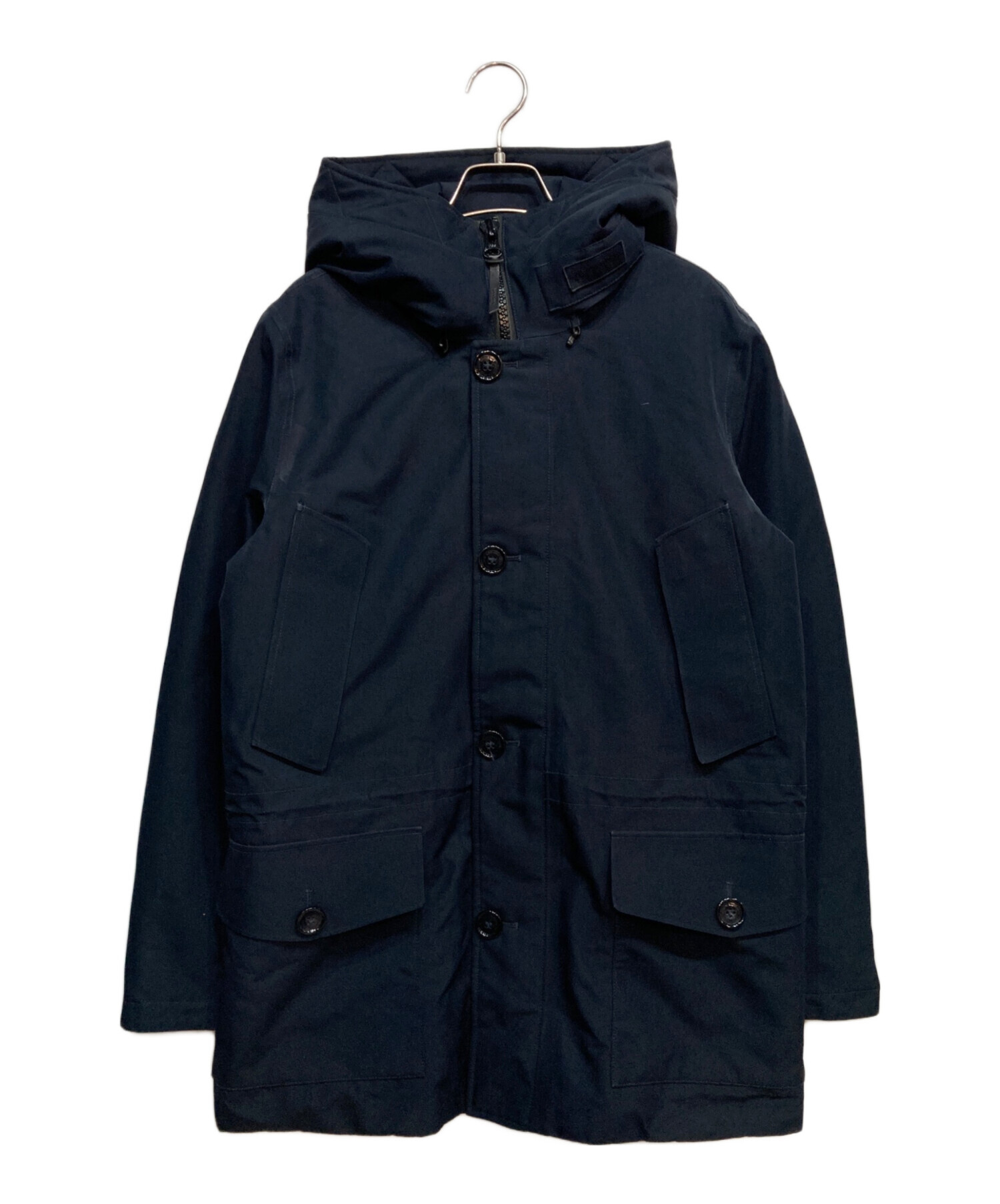WOOLRICH フード付きダウンジャケット S ネイビー 中古・古着通販】WOOLRICH (ウールリッチ) TETON フード付 ダウン