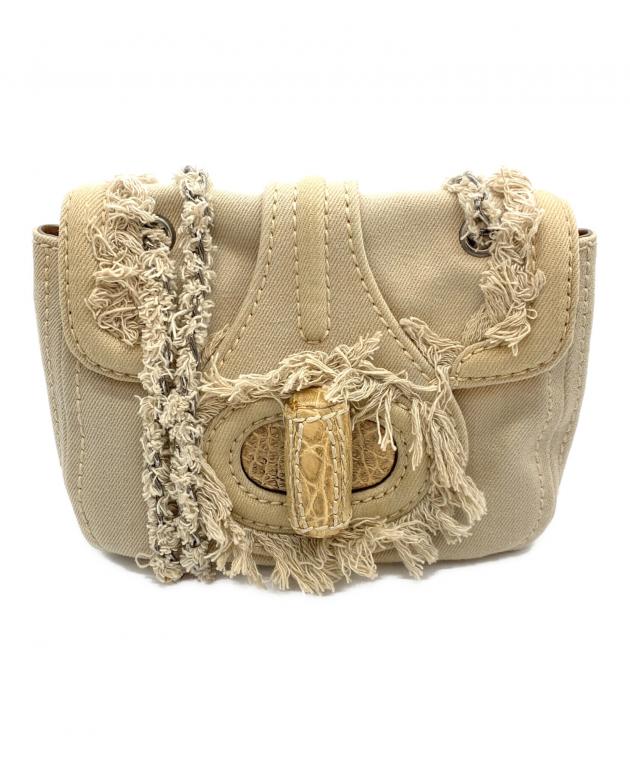 中古・古着通販】PRADA (プラダ) フリンジデニムチェーンショルダー