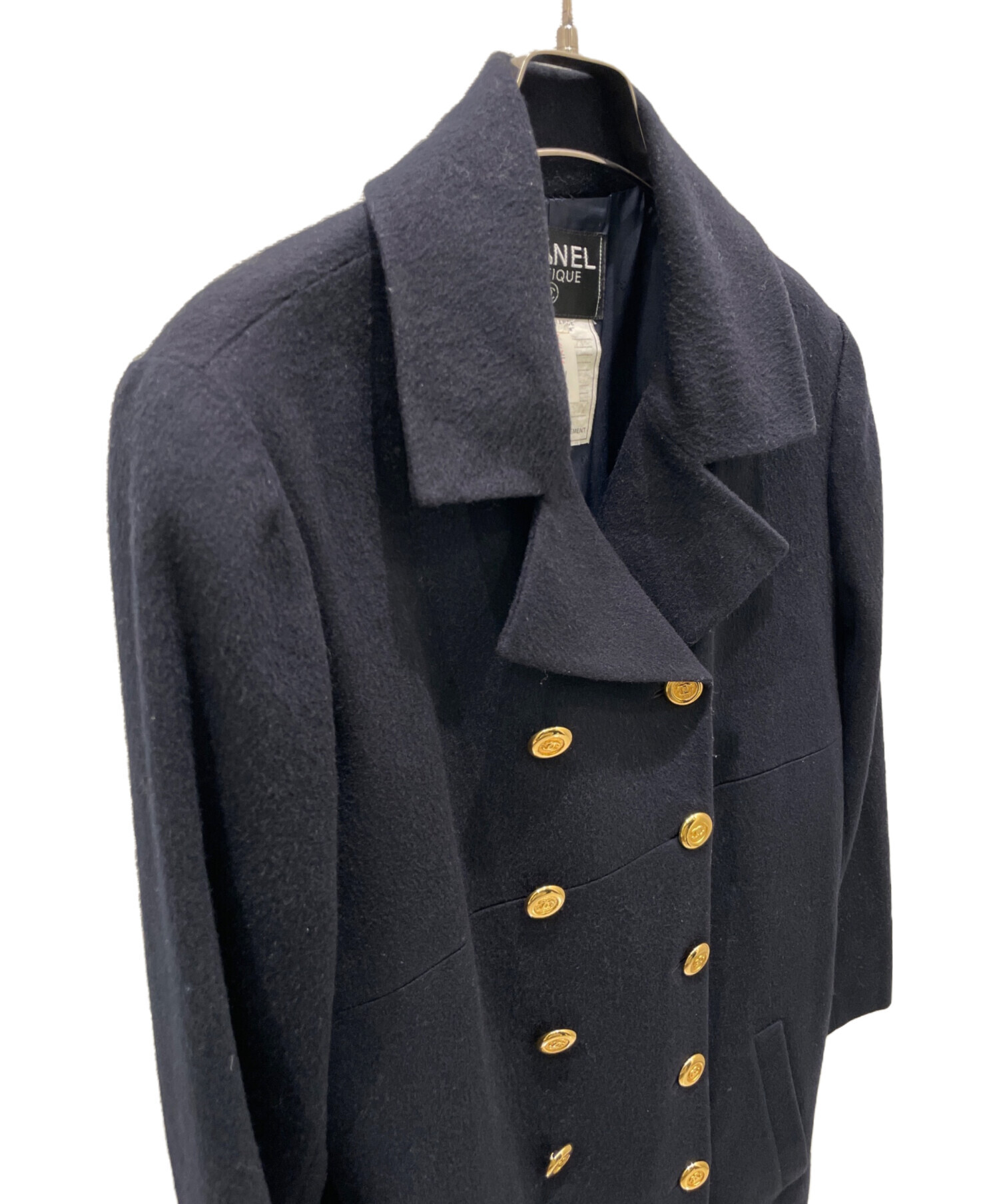 ジャスミンさま専用　シャネル　ロングコート　ネイビー　ココマーク　ココボタン 中古・古着通販】CHANEL (シャネル) ココマーク釦ロングコート