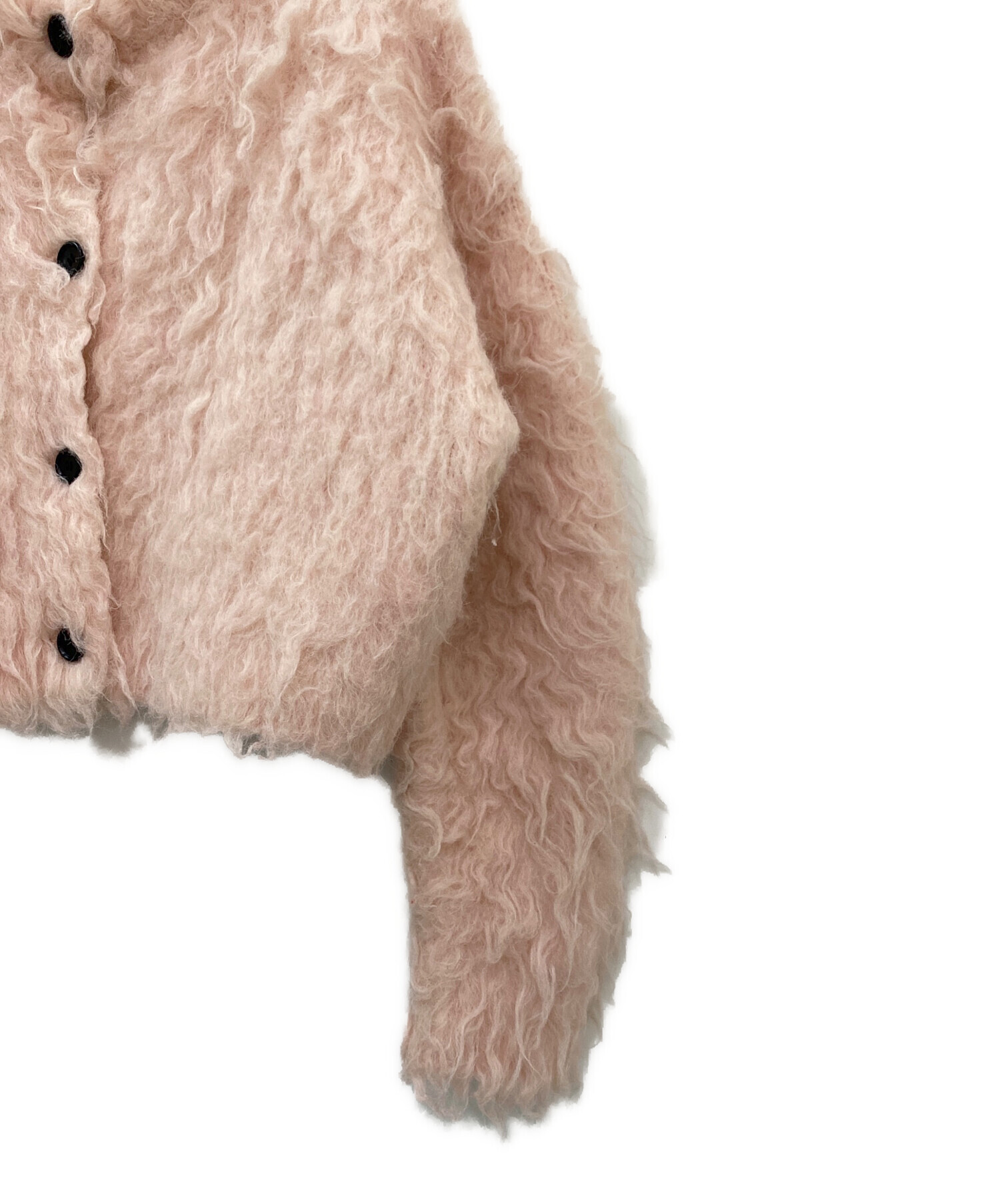 中古・古着通販】CLANE (クラネ) SHAGGY SHORT KNIT CARDIGAN ピンク