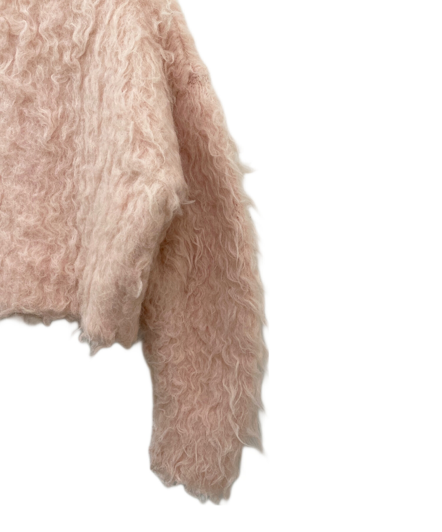 clane SHAGGY SHORT KNIT CARDIGAN ピンク 1 CLANE - シャギ― ショートカーディガン - SHAGGY SHORT KNIT CARDIGAN