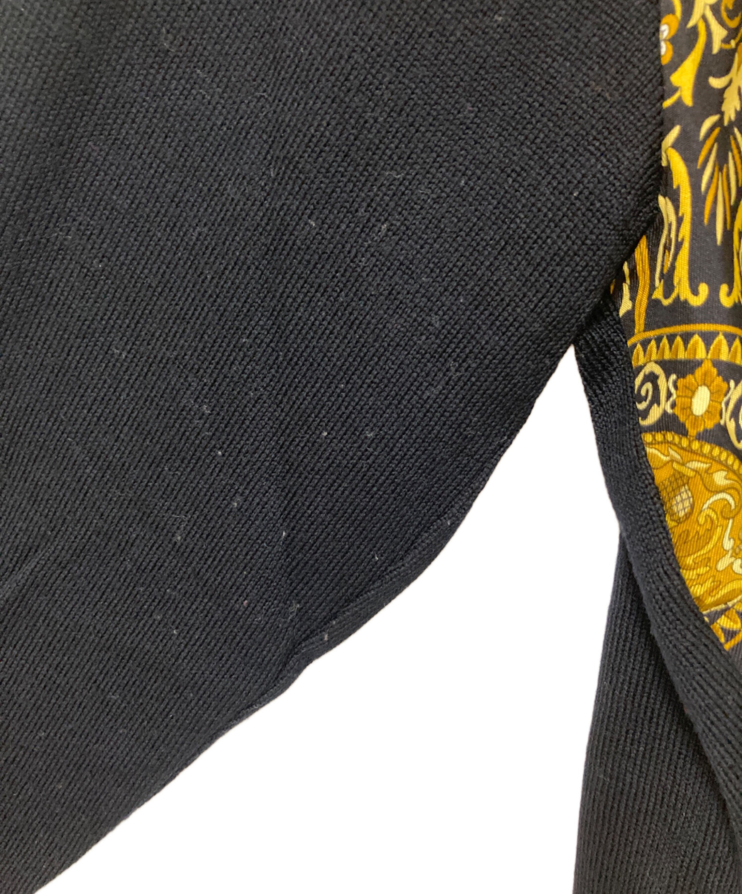 中古・古着通販】ETRO (エトロ) シルク切替カーディガン ブラック