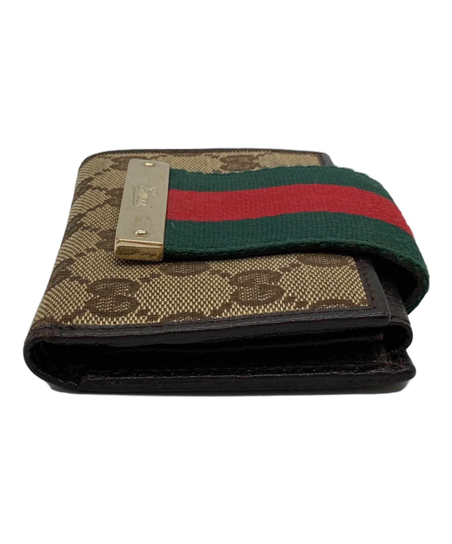 中古・古着通販】GUCCI (グッチ) 2つ折り財布 ブラウン｜ブランド