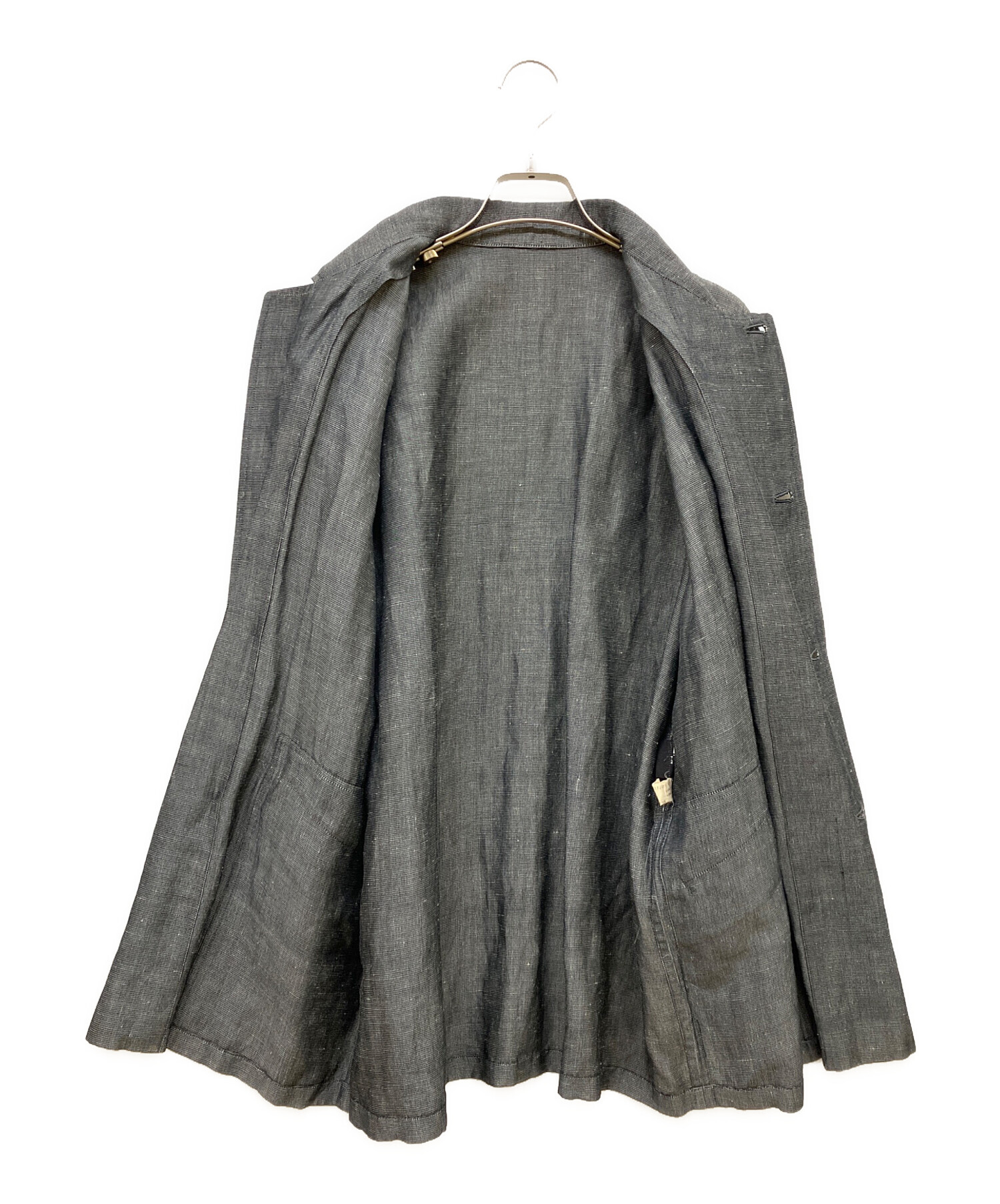 【美品】JURGEN LEHL/羽織/コート/グレー/コットンシルク混合 中古・古着通販】JURGEN LEHL (ヨーガンレール) リネンシルクブレンド