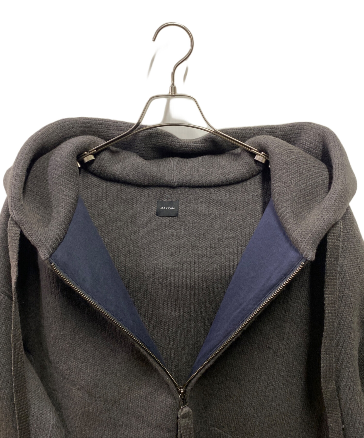 中古・古着通販】MAYKAM (メイカム) WOOL SWEAT ZIP HOODIE グレー 