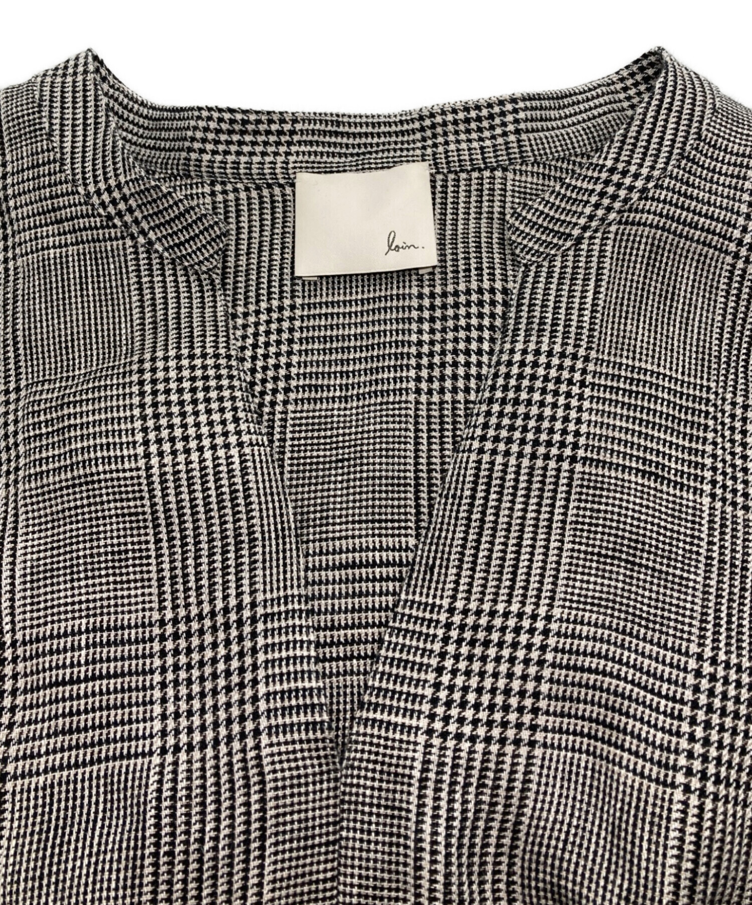 中古・古着通販】loin. (ロワン) ベルテッドチェックリネンワンピース 