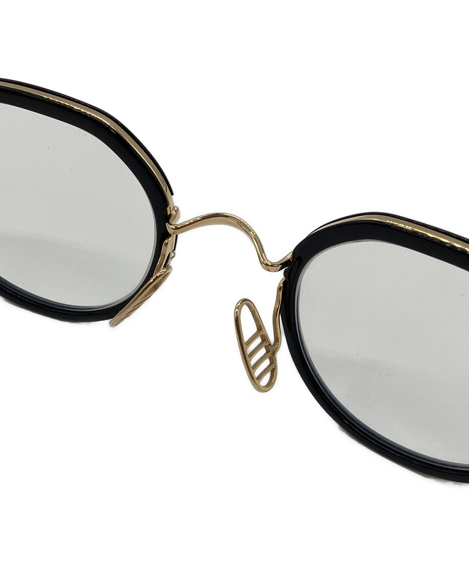 中古・古着通販】Thom Browne (トムブラウン) 眼鏡 ブラック×ゴールド