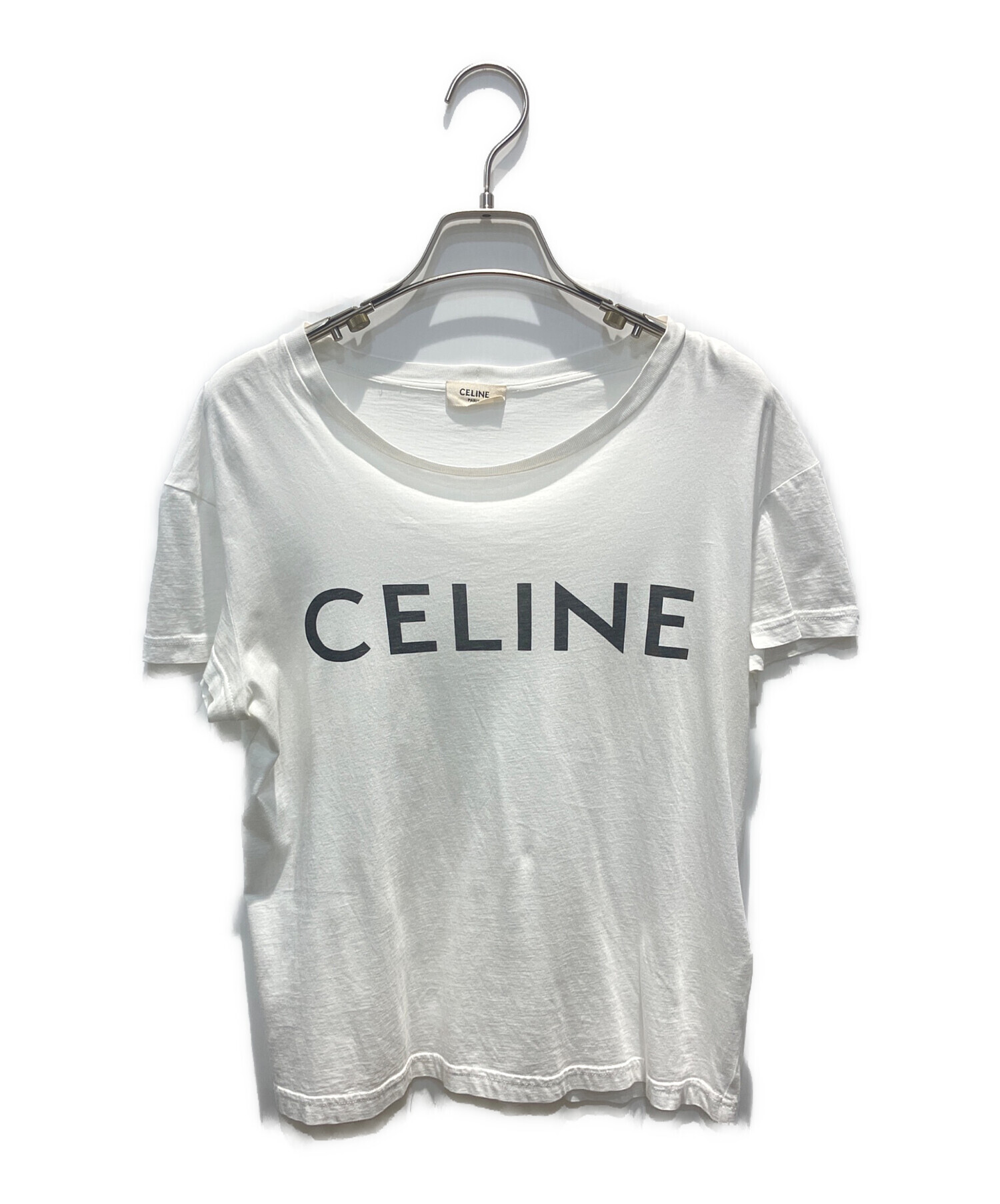 CELINE ロゴ Tシャツ ホワイト S 中古・古着通販】CELINE (セリーヌ) ロゴTシャツ ホワイト サイズ:S