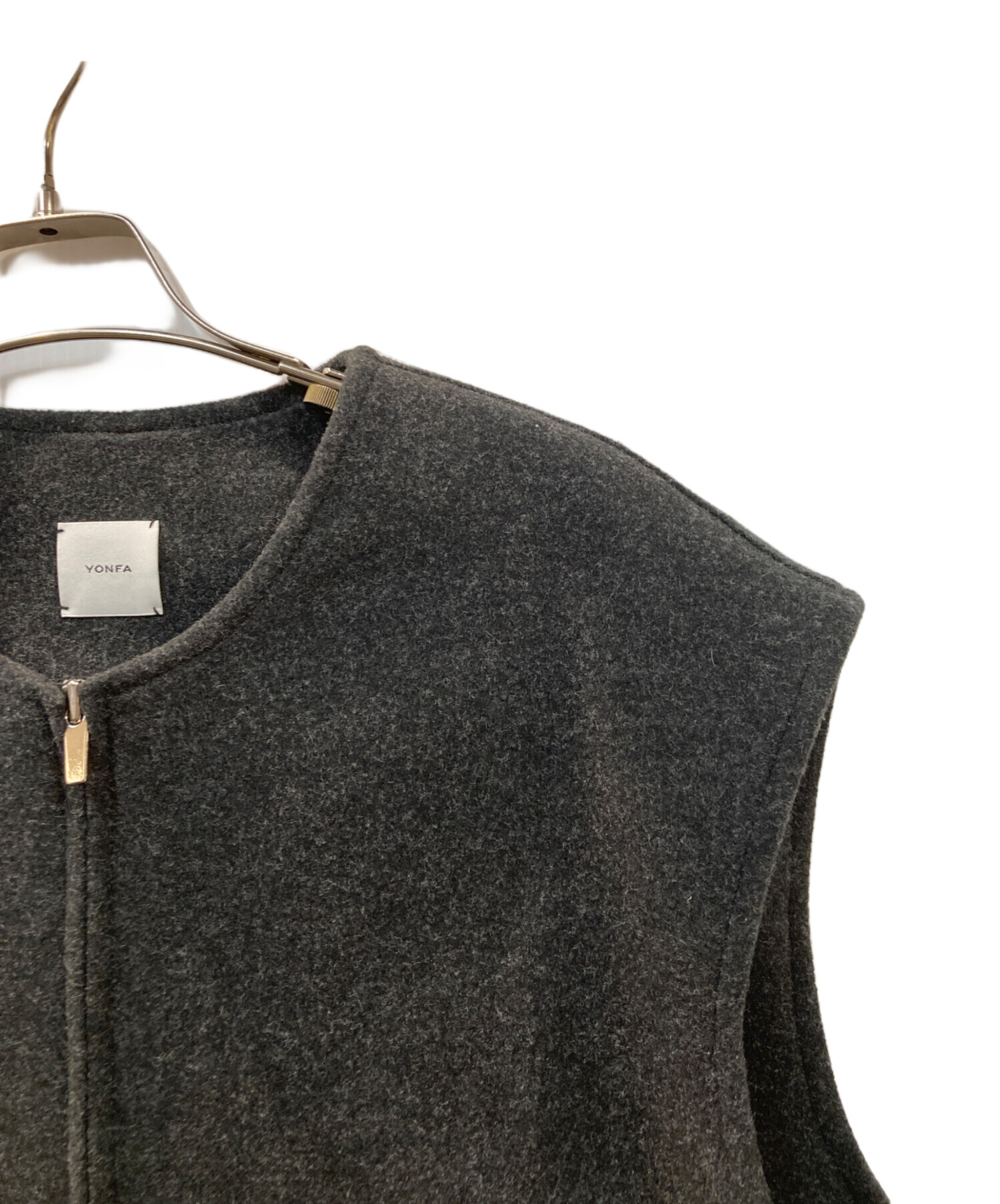 中古・古着通販】YONFA (ヨンファ) ウールジップベスト グレー サイズ