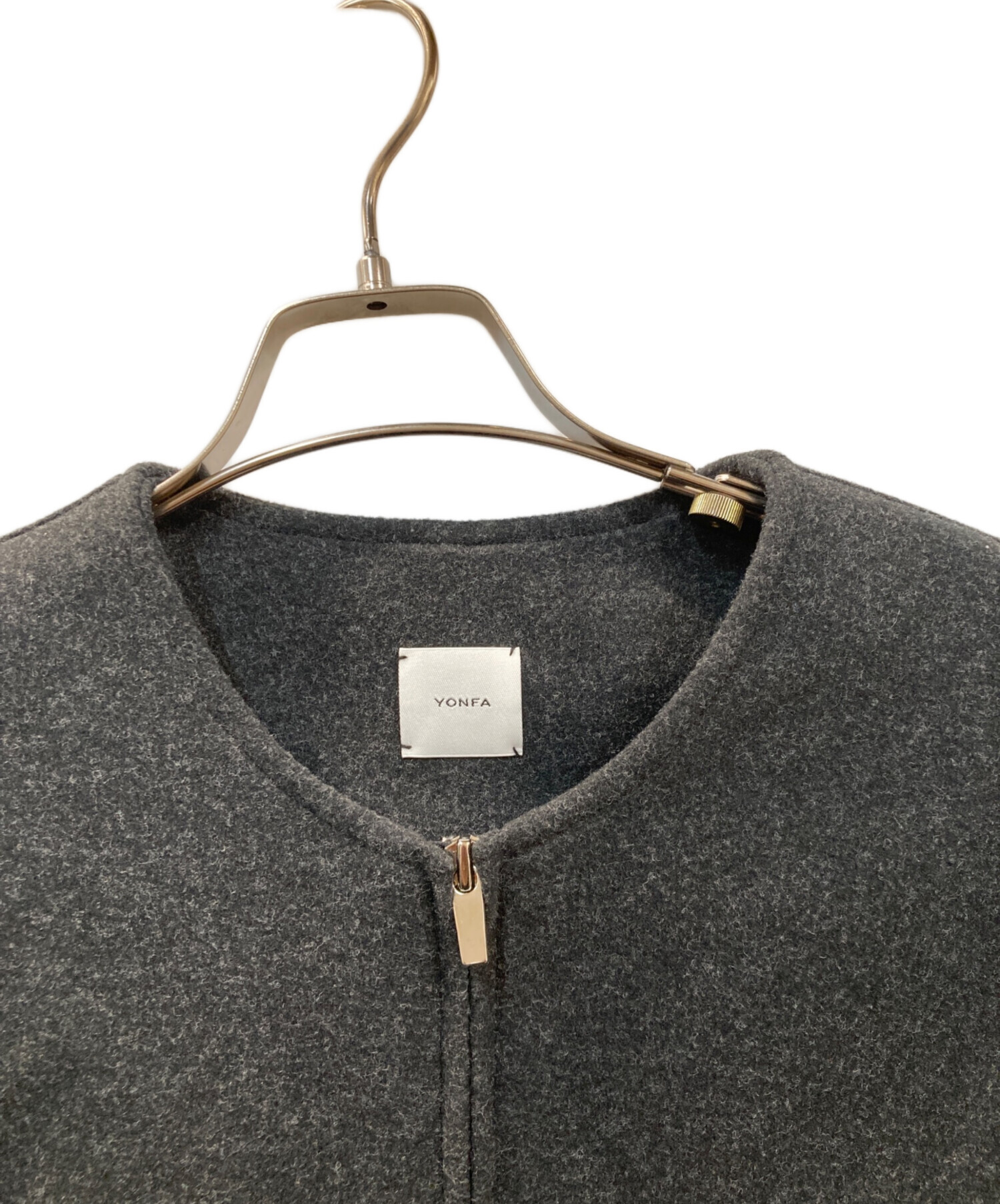 中古・古着通販】YONFA (ヨンファ) ウールジップベスト グレー サイズ