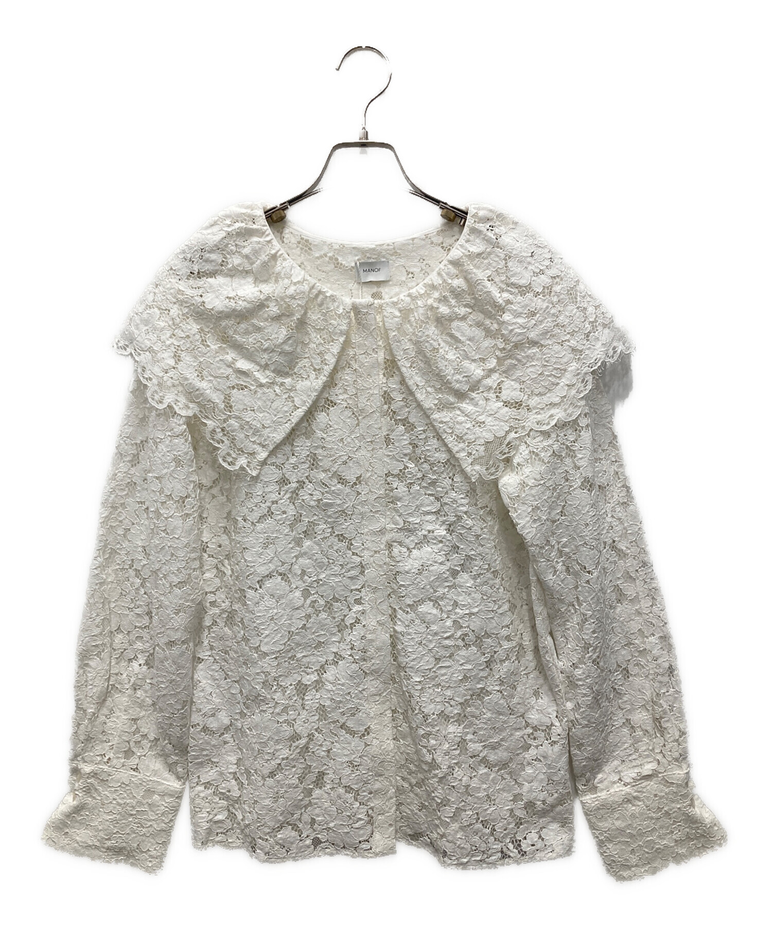 中古・古着通販】MANOF (マノフ) LACE COLLAR SHIRT/レース カラー