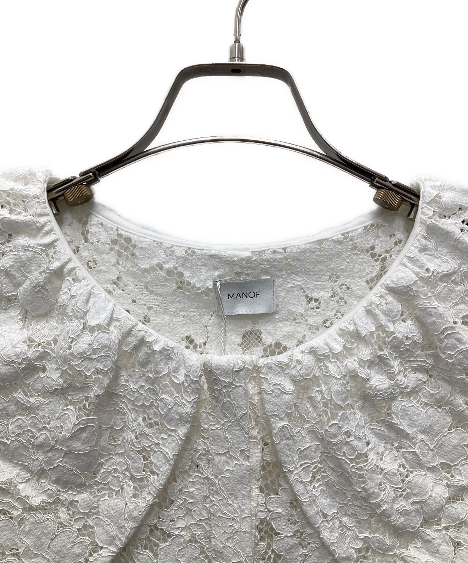中古・古着通販】MANOF (マノフ) LACE COLLAR SHIRT/レース カラー