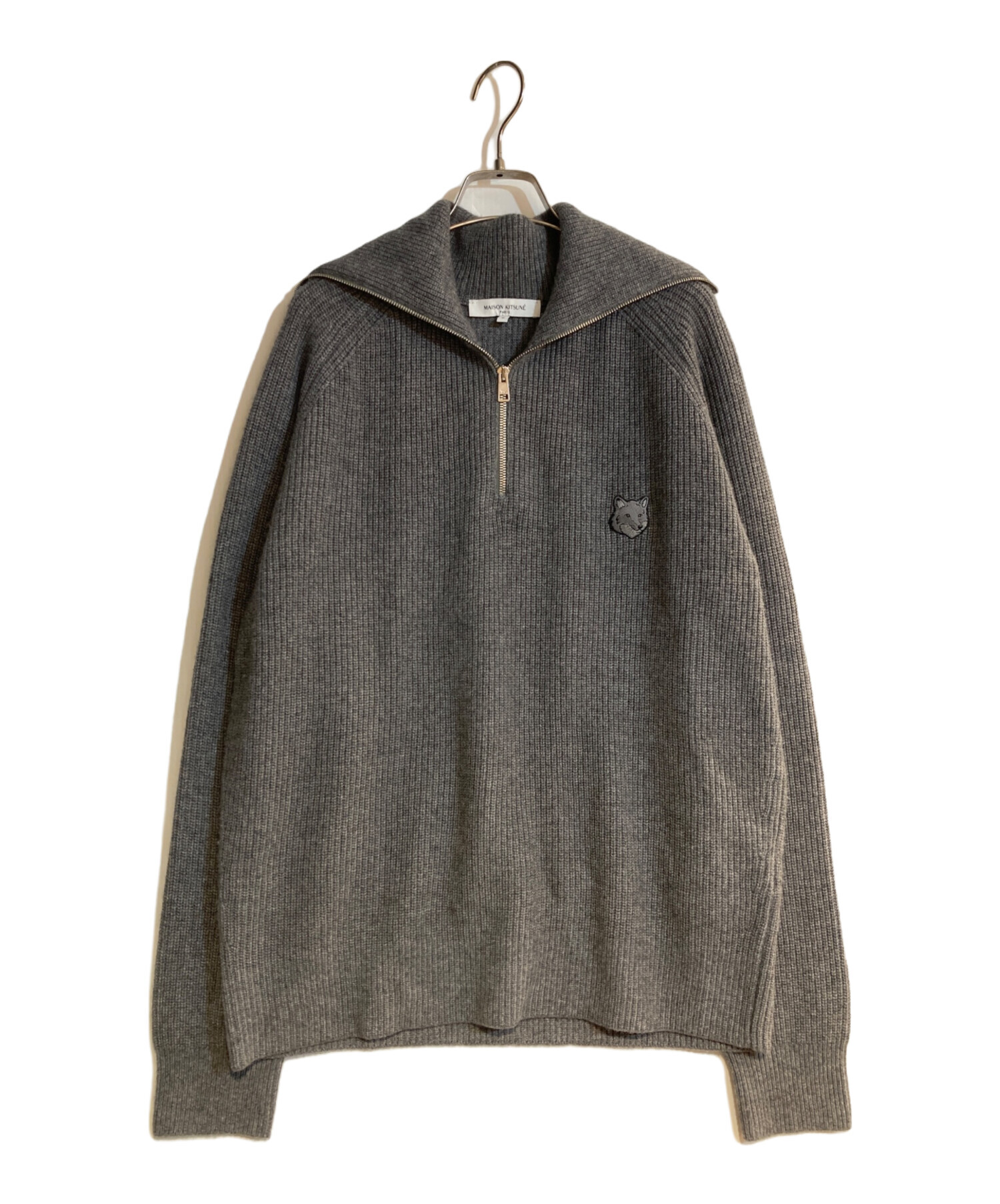 中古・古着通販】maison kitsune (メゾンキツネ) ハーフジップニット