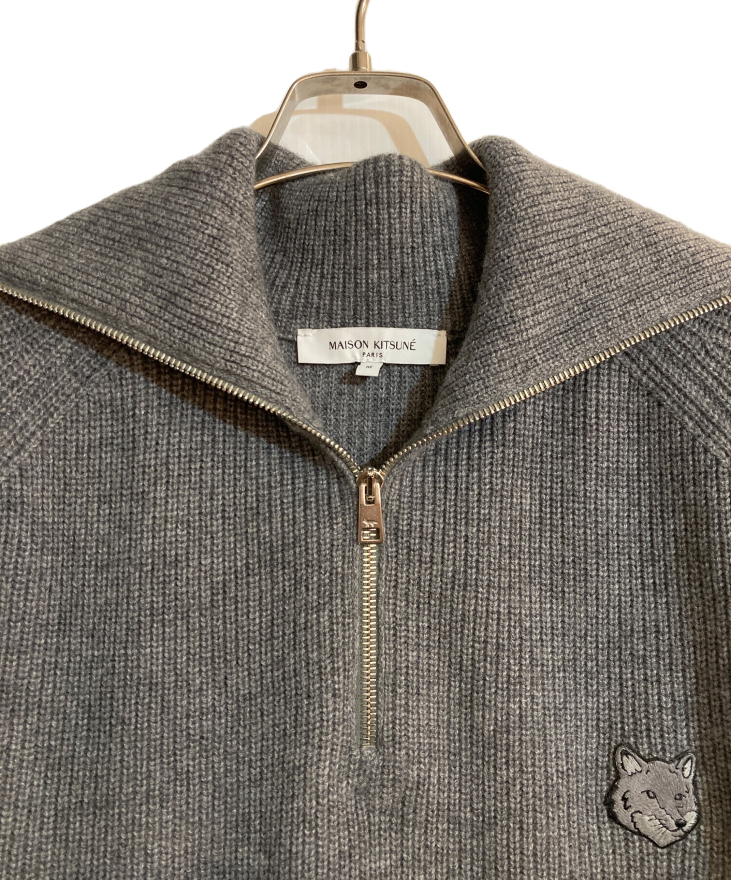 中古・古着通販】maison kitsune (メゾンキツネ) ハーフジップニット