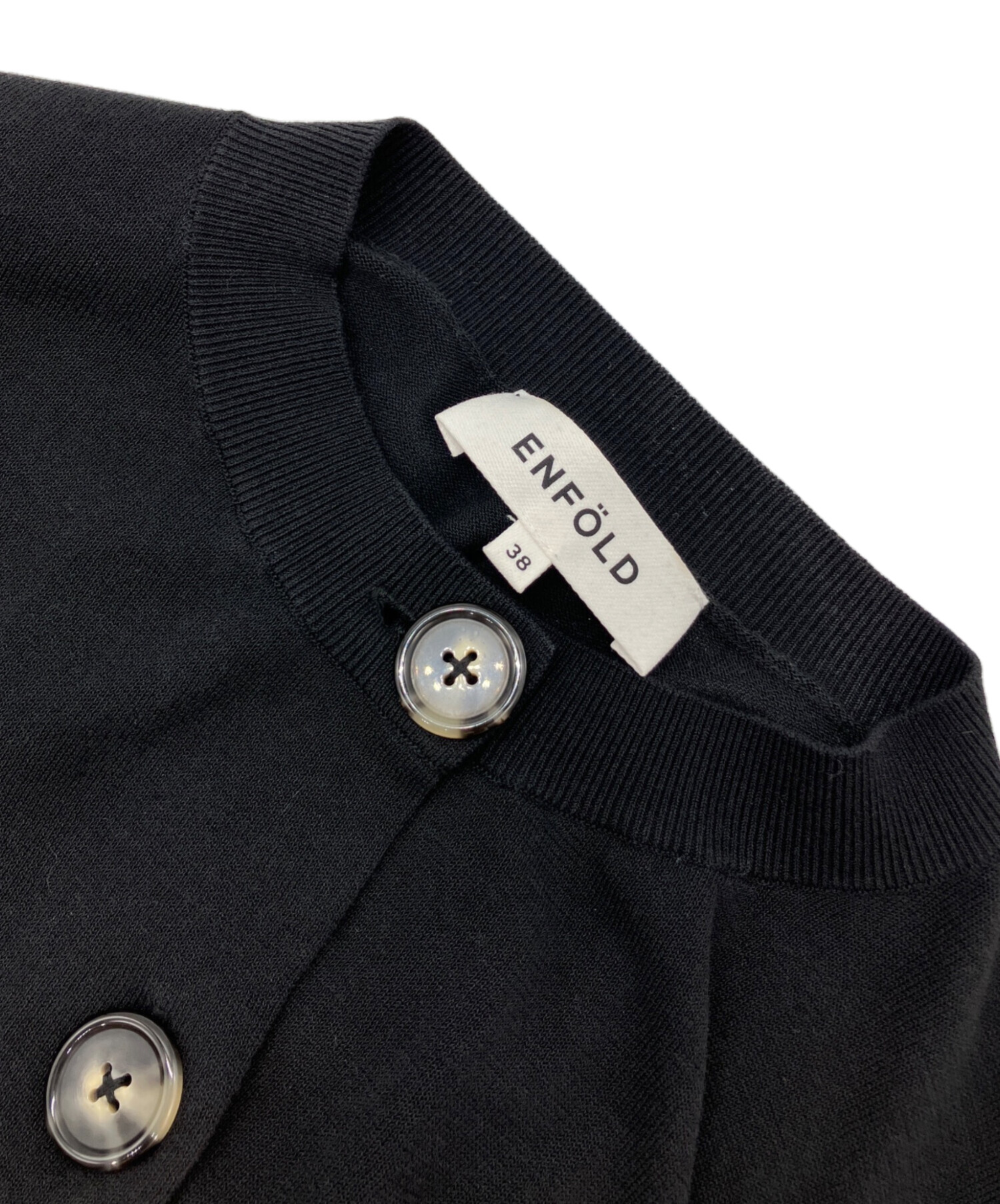 中古・古着通販】ENFOLD (エンフォルド) MICRO-MINI CARDIGAN ブラック