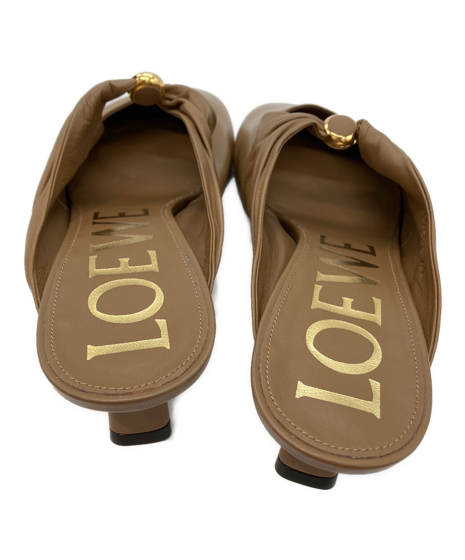 中古・古着通販】LOEWE (ロエベ) ペブル ソフト ミュール ブラウン