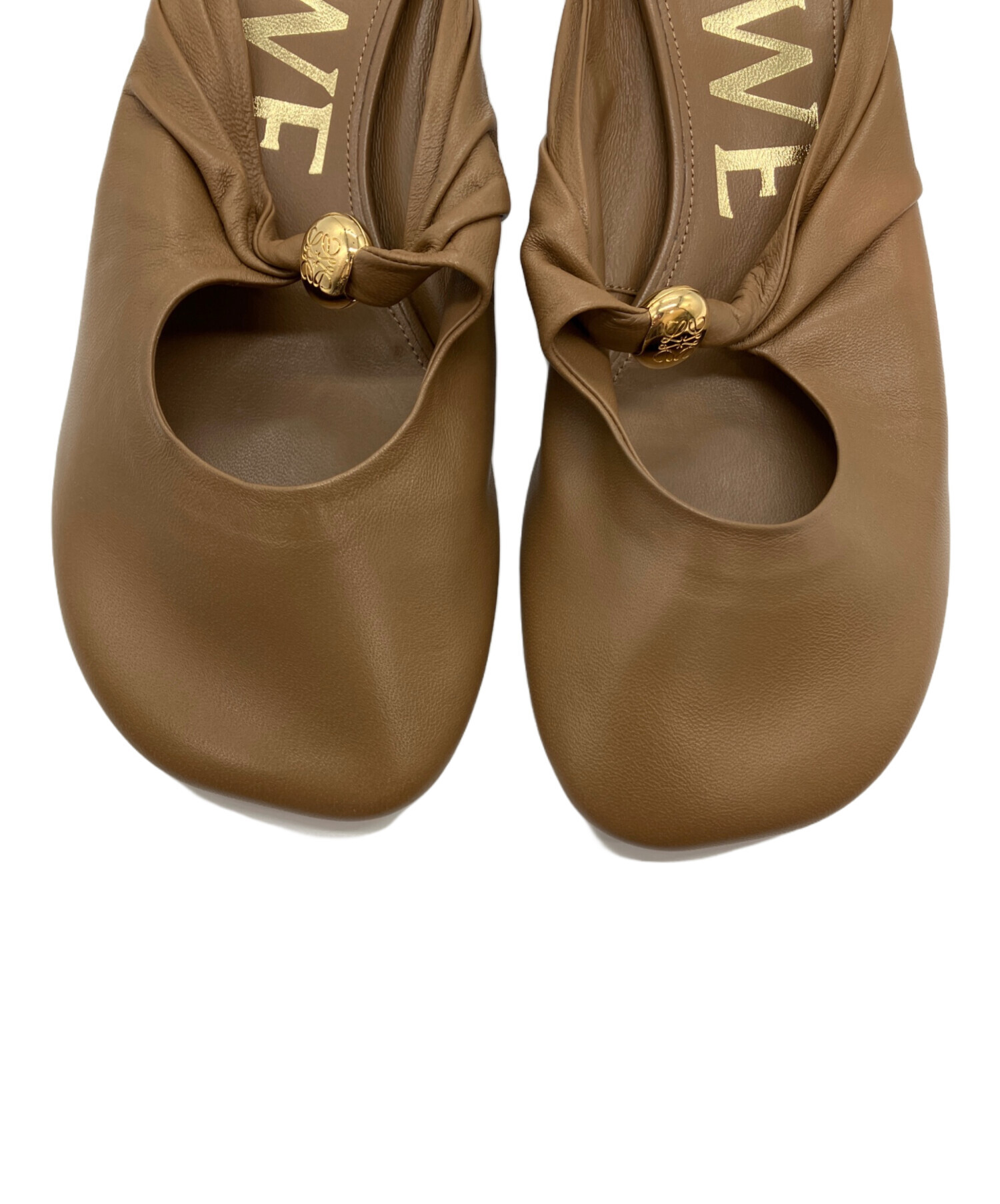 中古・古着通販】LOEWE (ロエベ) ペブル ソフト ミュール ブラウン
