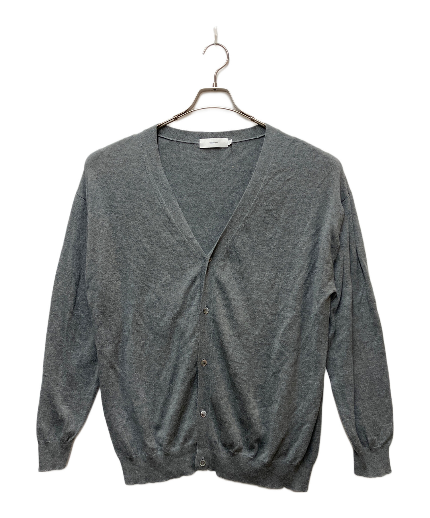 Graphpaper Suvin Cardigan / スビンカーディガングレー 中古・古着通販】Graphpaper (グラフペーパー) Suvin Cardigan グレー