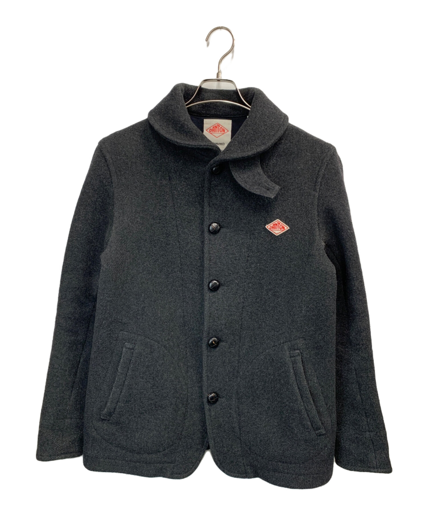 【美品】ダントン　丸襟　ウールモッサジャケット　ダークグレー　くるみ釦　40 中古・古着通販】DANTON (ダントン) 丸襟ウールモッサジャケット