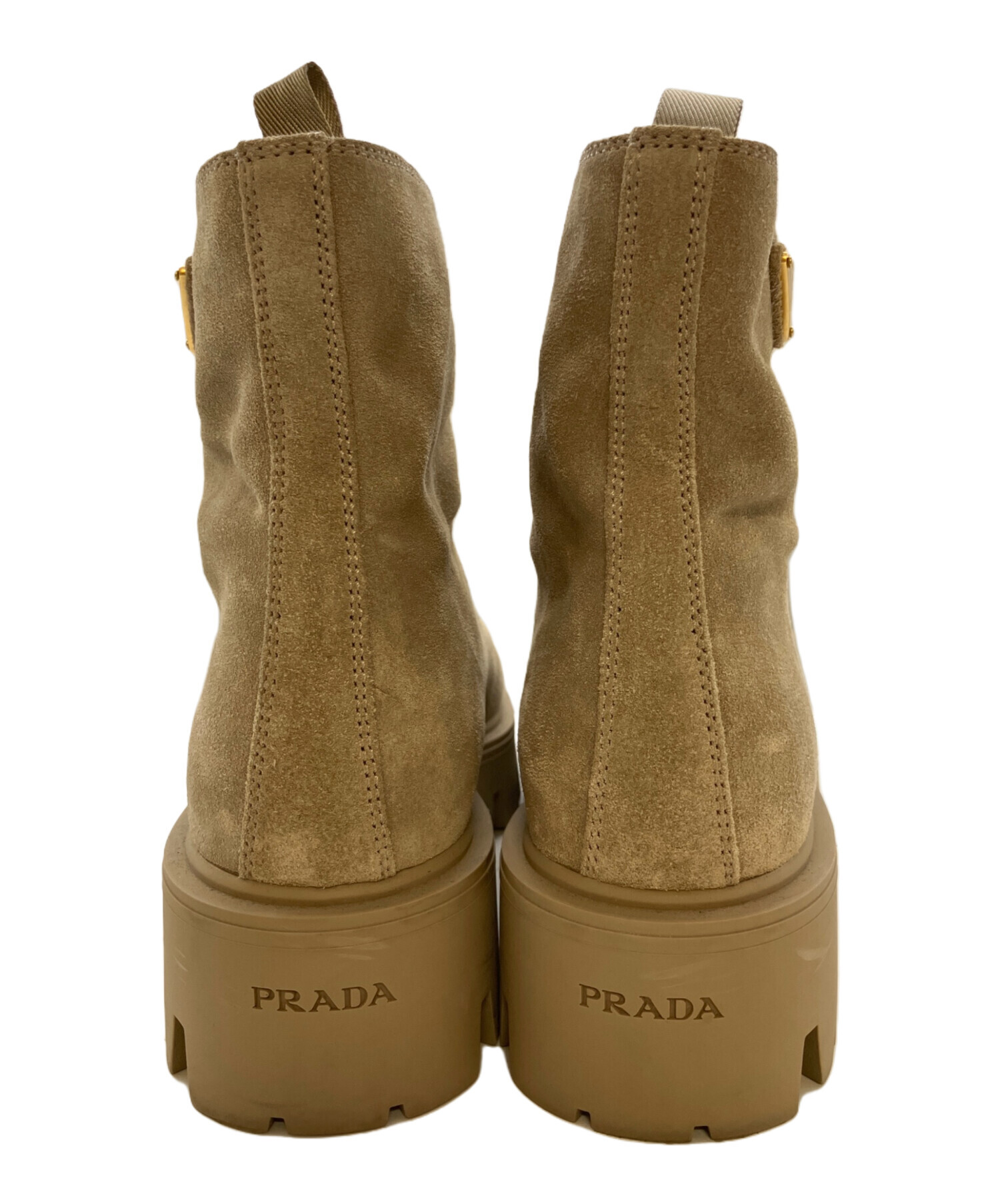 中古・古着通販】PRADA (プラダ) スエード ジップブーティー サンド