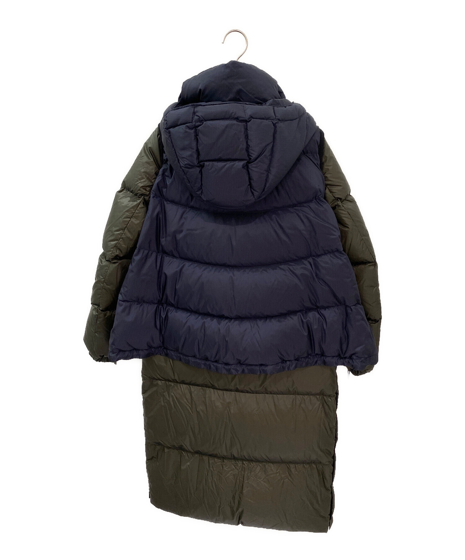 【再*値下げ中】美品 sacai ダウンコート　レディース【中古　美品】 中古・古着通販】sacai (サカイ) ドッキングナイロンダウンコート