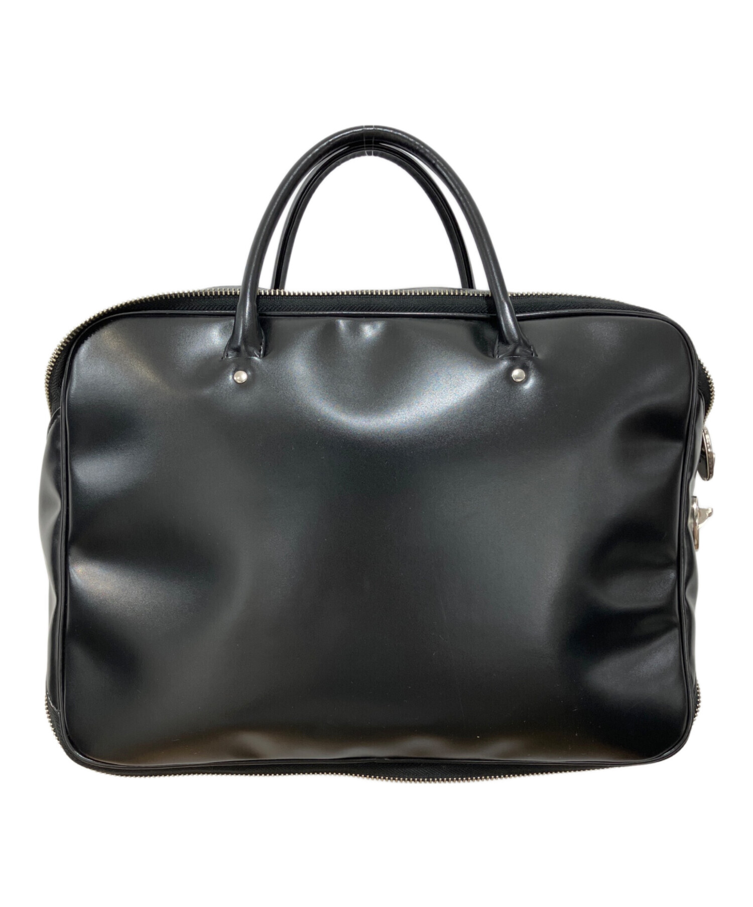 comme des garcons ハンドバッグ ブラック 中古・古着通販】COMME des GARCONS (コムデギャルソン) ダブルジップ