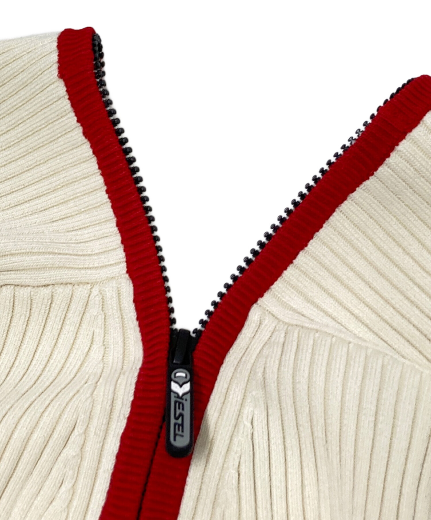 美品 DIESEL ディーゼル モノグラム カーディガン ダブルジップ 中古・古着通販】DIESEL (ディーゼル) Vカット ダブルジップニット