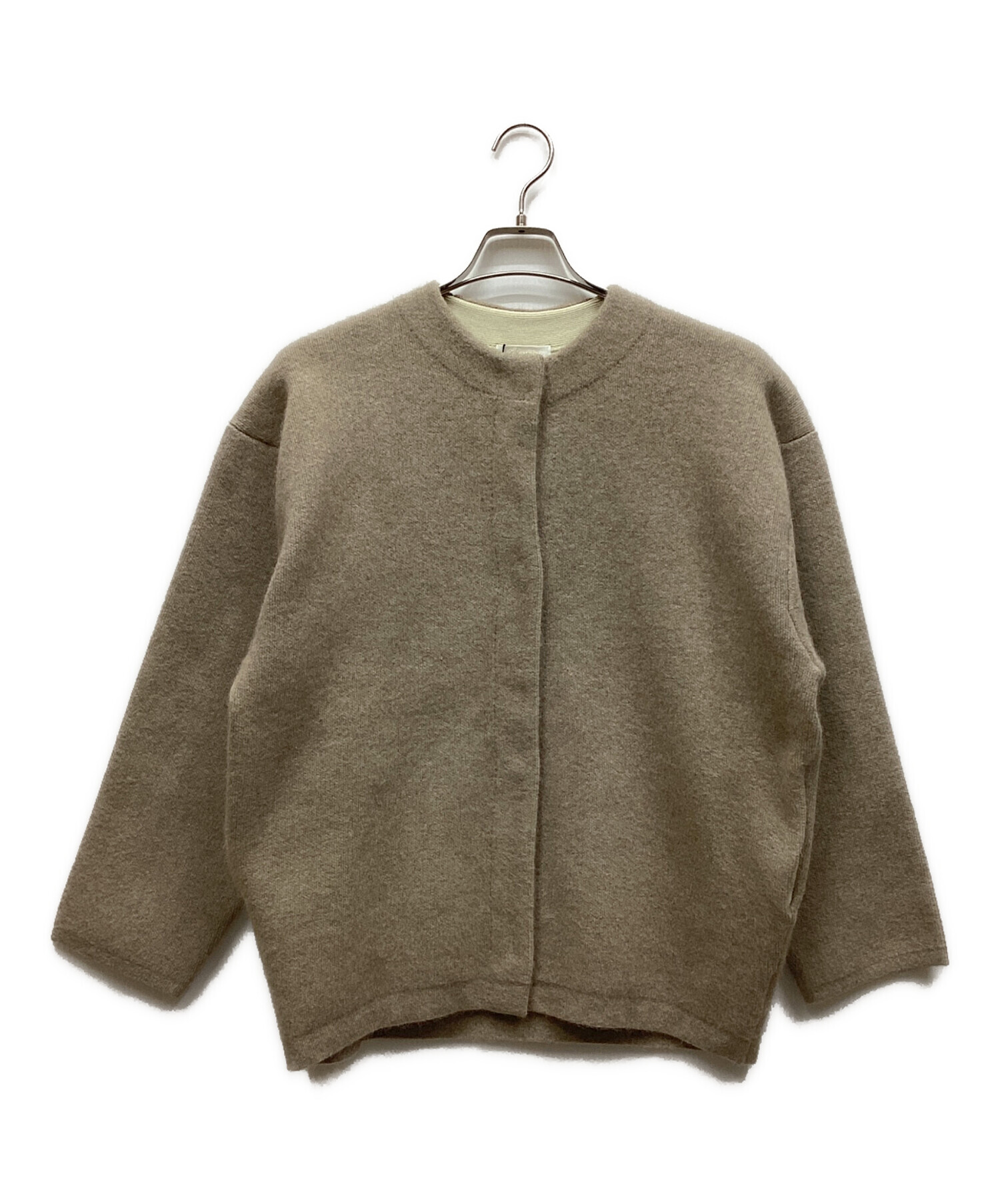 【未使用】ラウンジドレス　接結ニットコート　ベージュ　loungedress ラウンジドレス 接結ニットコート ベージュ LOUNGEDRESS（ラウンジ