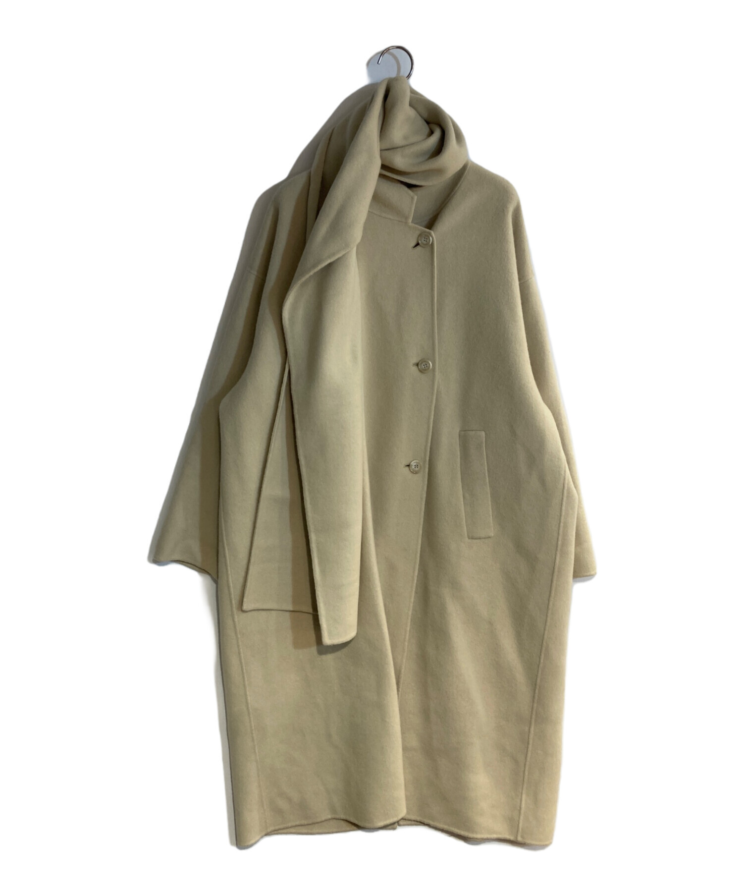 中古・古着通販】LOUREN (ローレン) ストール付ロングコート イエロー 