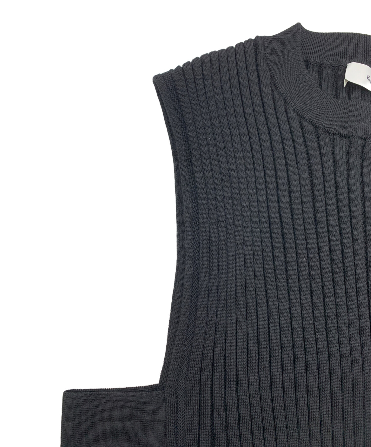 中古・古着通販】HYKE (ハイク) WIDE RIBBED CROPPED VEST ブラック