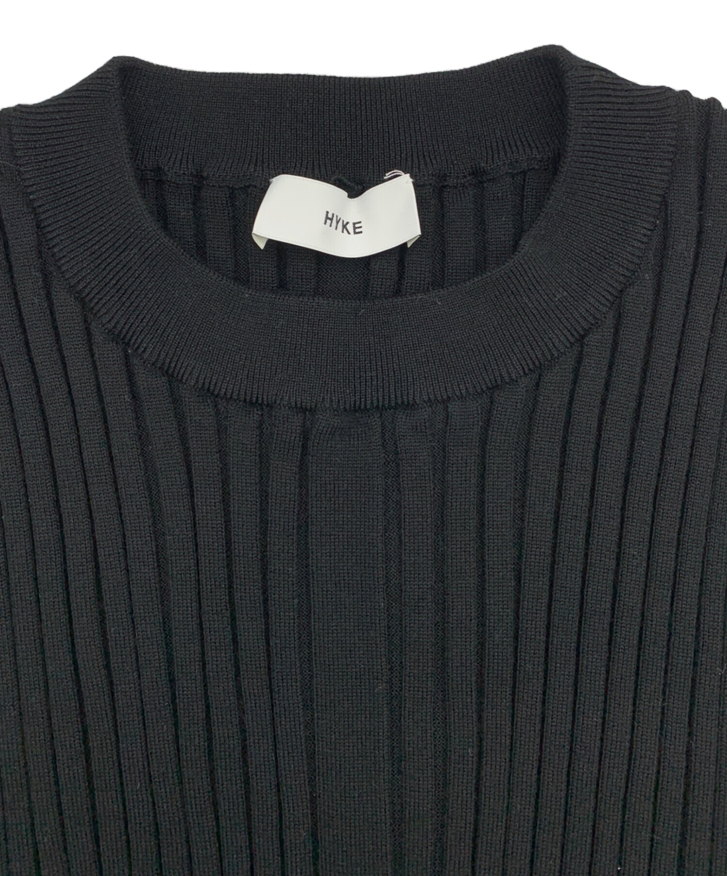 中古・古着通販】HYKE (ハイク) WIDE RIBBED CROPPED VEST ブラック