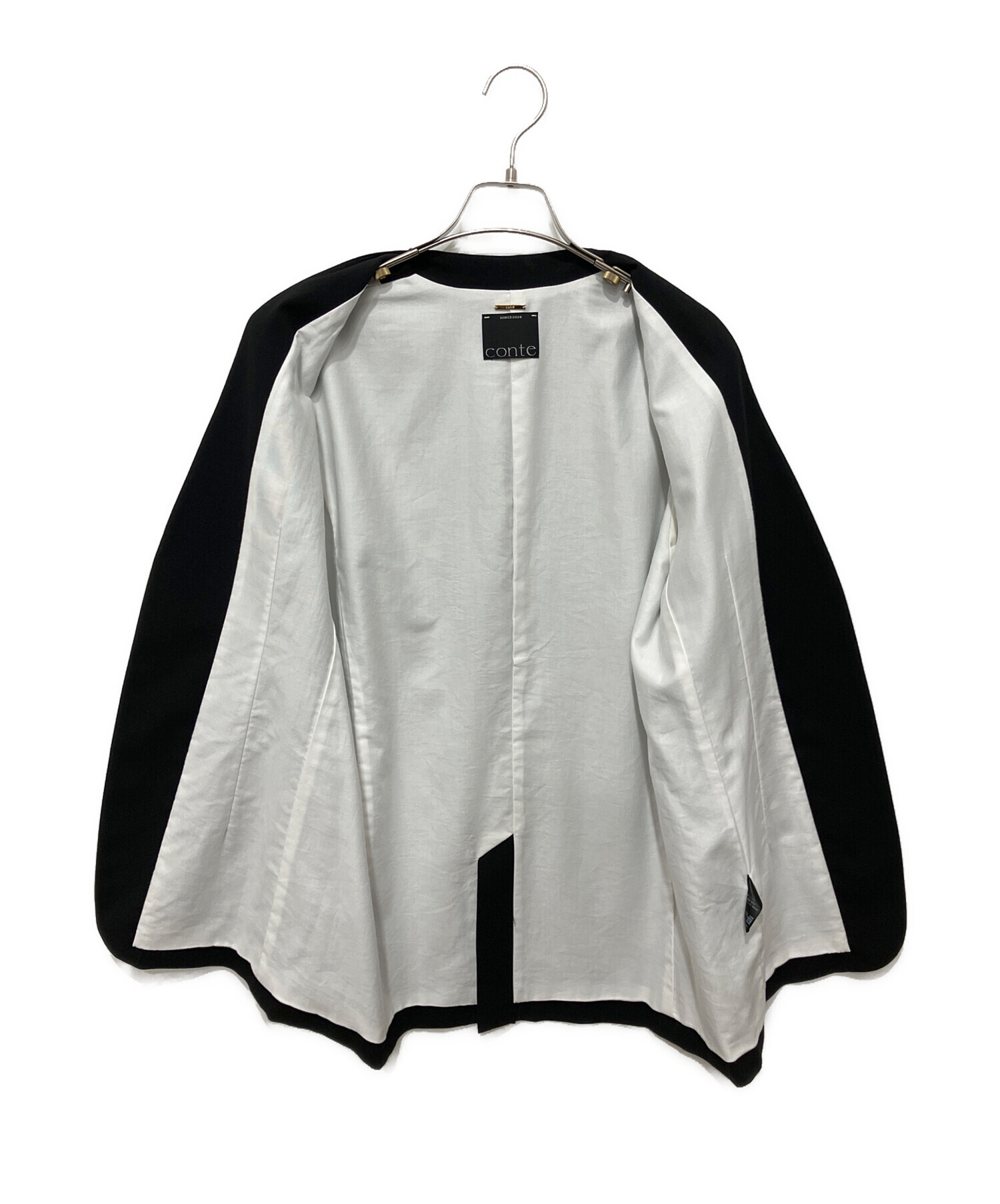 中古・古着通販】Conte (コンテ) ノーカラージャケット ブラック
