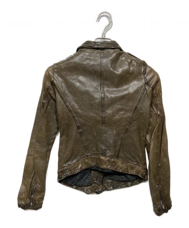 ジョルジオブラッド　レザー　ダブルライダース　ジャケット　38 ラムレザー　茶色 ジョルジオブラッド レザー ダブルライダース ジャケット 38