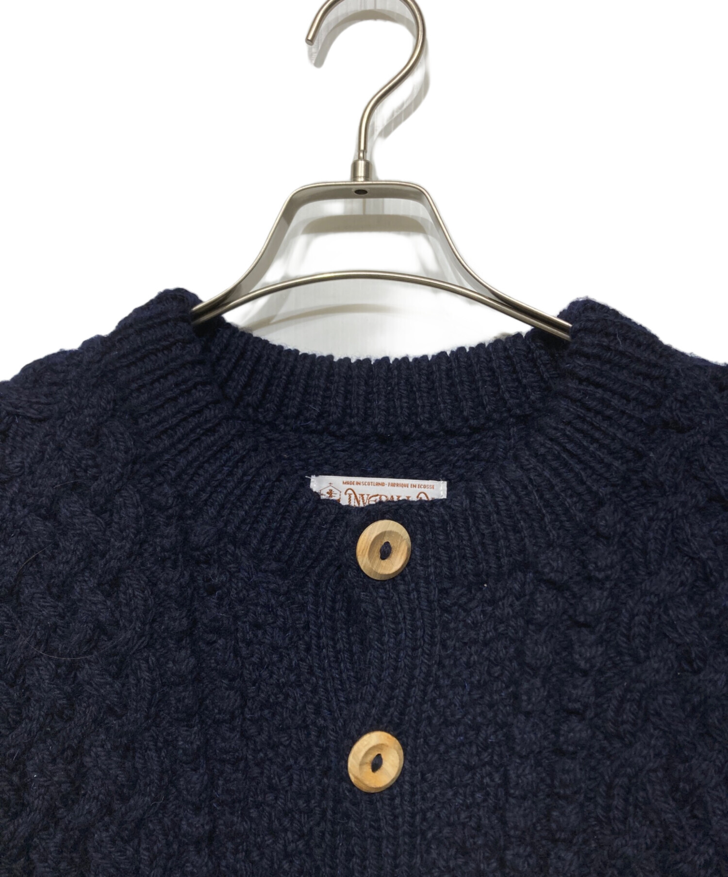 INVERALLAN インバーアラン 4A ニット カーディガン 濃紺 INVERALLAN インバーアラン 4Aカーディガン インディゴ