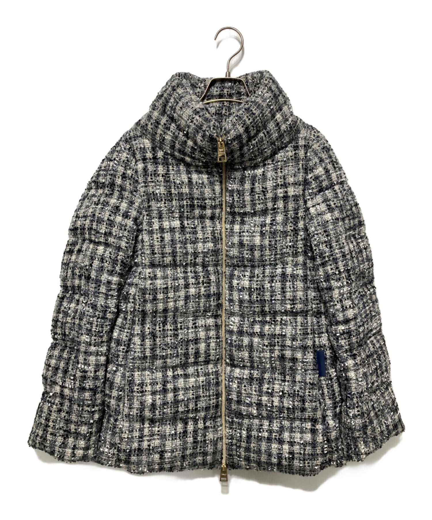 中古・古着通販】HERNO (ヘルノ) ツイードショートダウン グレー