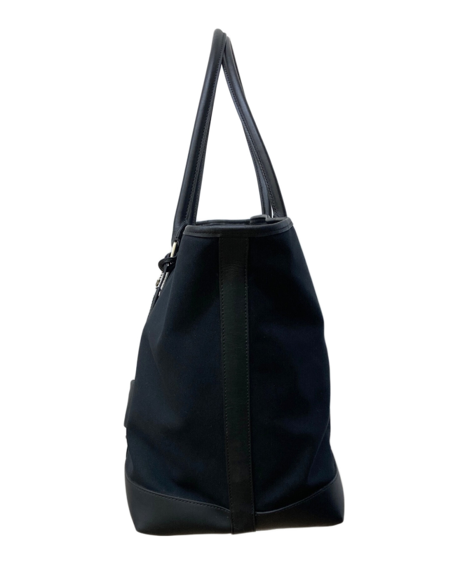 中古・古着通販】COACH (コーチ) レザーコンビトートバッグ ブラック