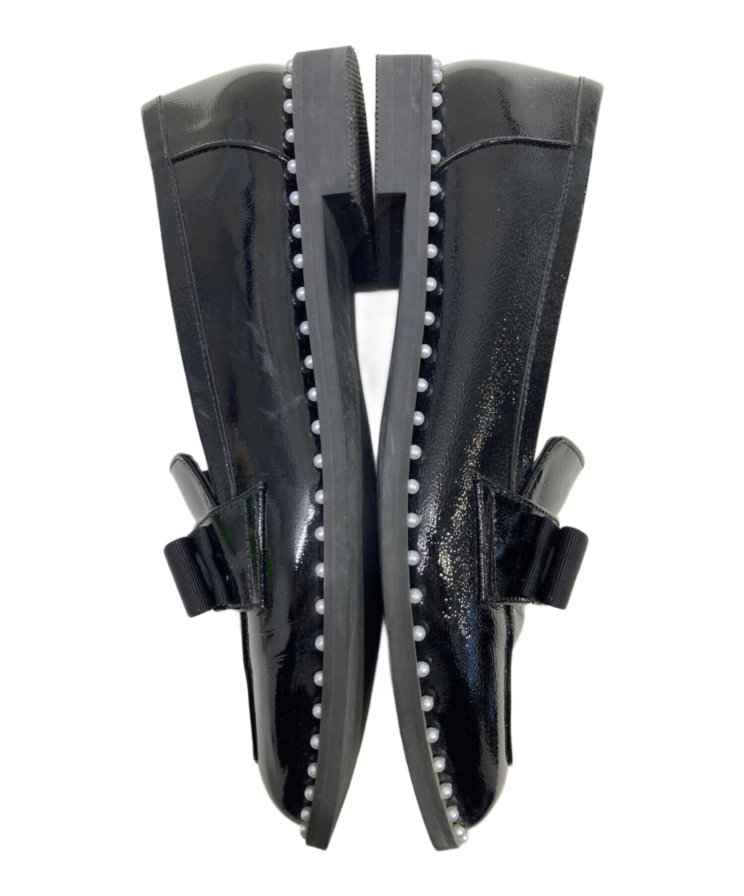 中古・古着通販】DIANA (ダイアナ) リボンパールローファー ブラック