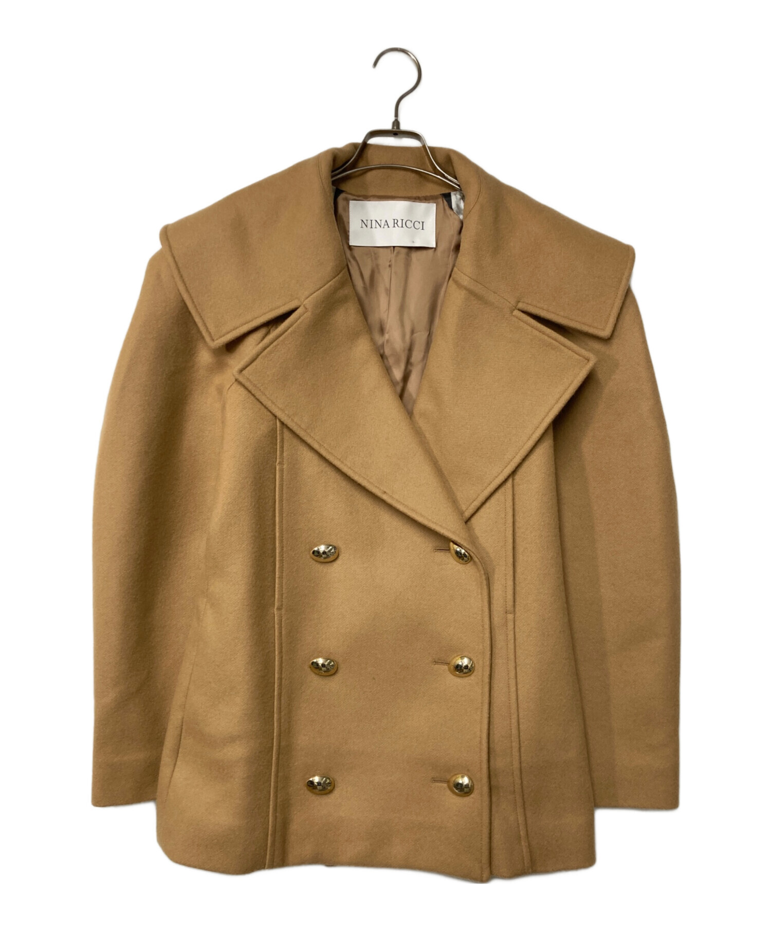 NINA RICCI グリーン ウールショートコート 希少デザイン 美品 