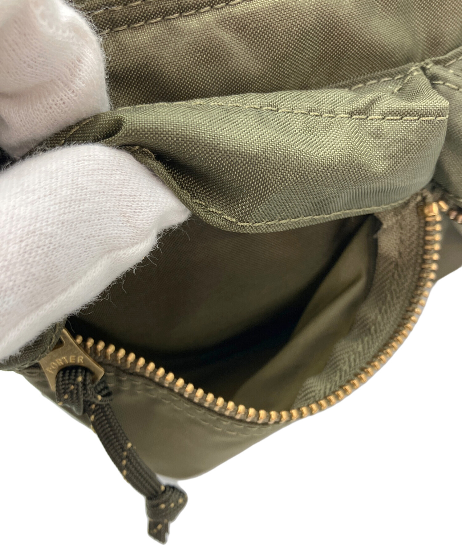 PORTER オリーブグリーン バッグ中古品30年位前の物 中古・古着通販】PORTER (ポーター) FORCE SHOULDER BAG ショルダー