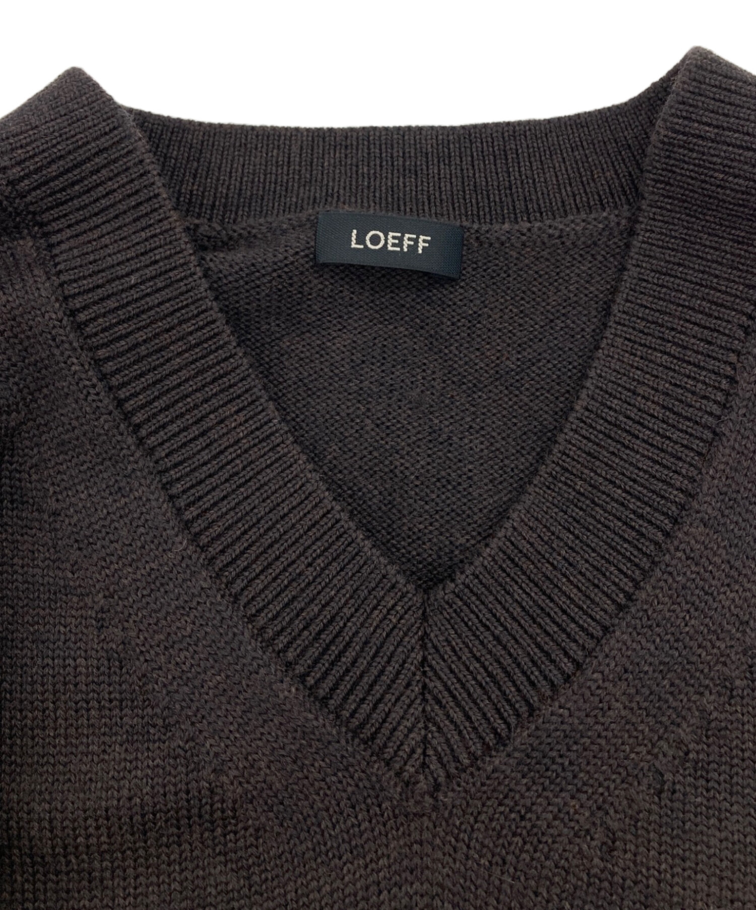 中古・古着通販】LOEFF (ロエフ) フリンジ Vネック ニット/LF W 9GG