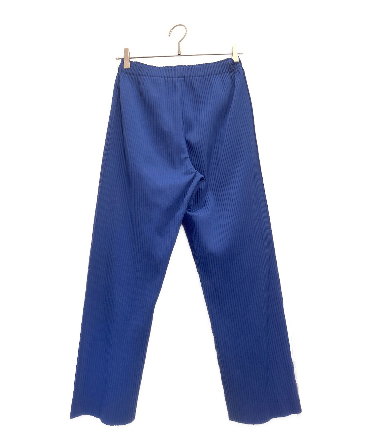 ミーイッセイミヤケ【23AW／日本製】プリーツワイドパンツ 青系 ウエストゴム ミーイッセイミヤケ【23AW／日本製】プリーツワイドパンツ 青系