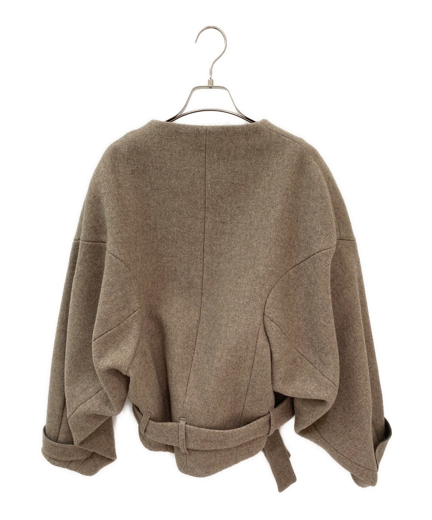 ENFOLD メルトンリバー クロップドジャケット ベージュ 36 中古・古着通販】ENFOLD (エンフォルド) メルトンリバークロップド